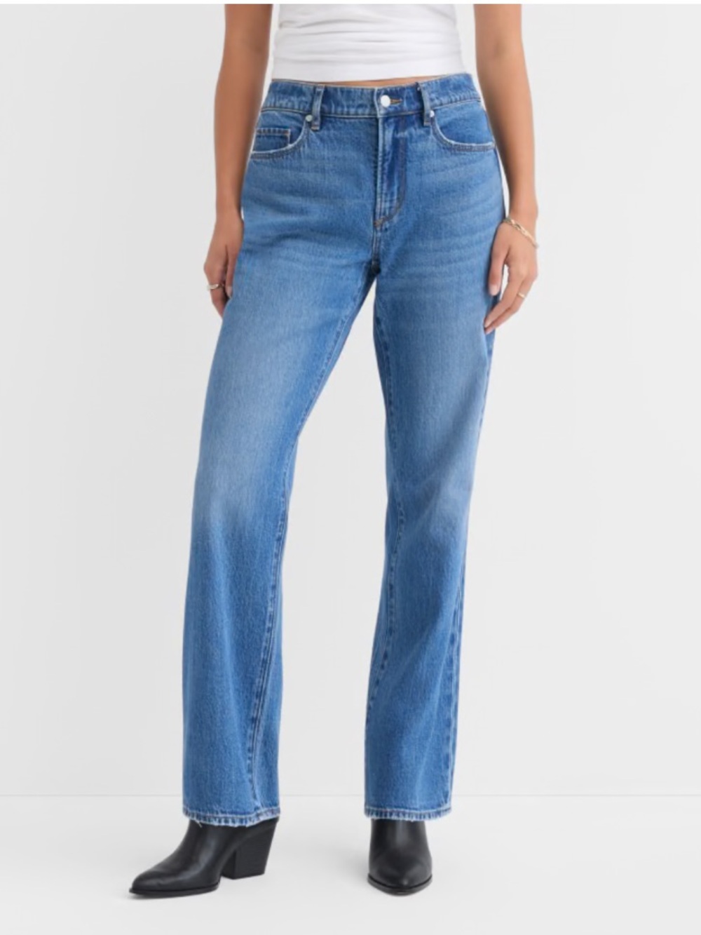 LOFT Rivete Petite Curvy Straight Jeans 28P